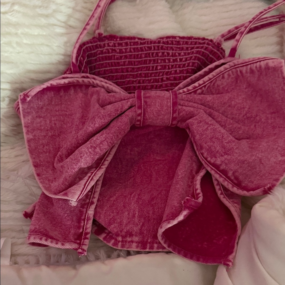 Pink Bow Accent Women's Bag
